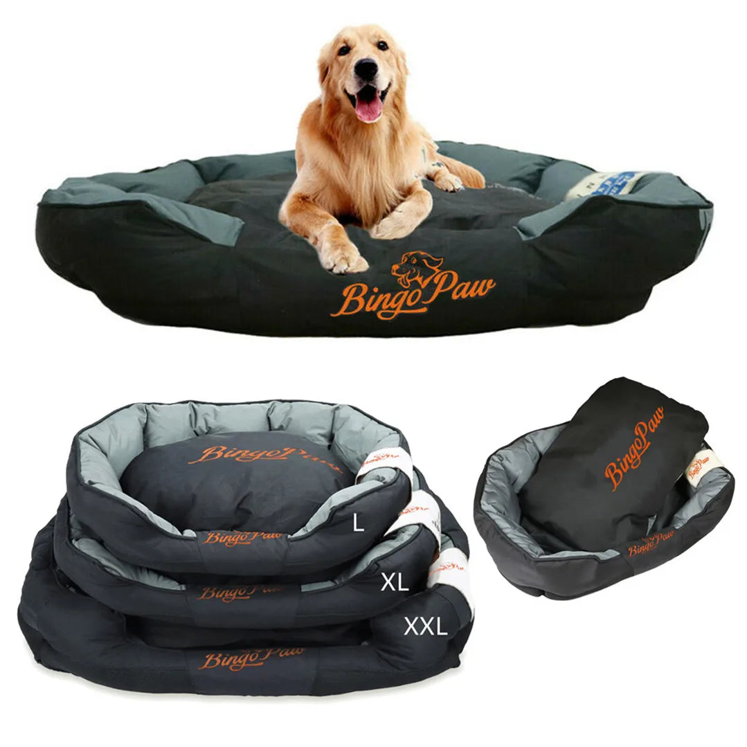 Waterproof XXL orthopedic sofa dog bed by I YAN with washable basket pillow for extra comfort and support.