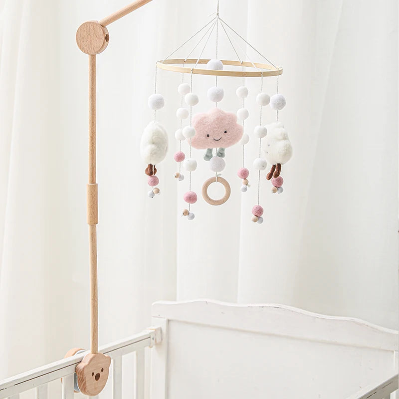 Boho Rainbow Baby Crib Mobile – Wooden Montessori Bed Bell for Newborns - I YAN