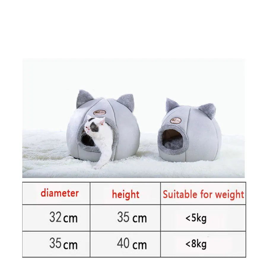 Pet Cat House plush Winter Warming Lovely Cat bed cave indoor Cozy Puppy Cat Bed nest dog Kennel with Removable Soft Mat Cushion