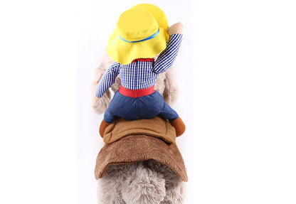 Pet Costume Dog Costume Pet Suit Cowboy Rider Style Dog Carrying Costume for Small Medium Large Dogs  Halloween Clothes