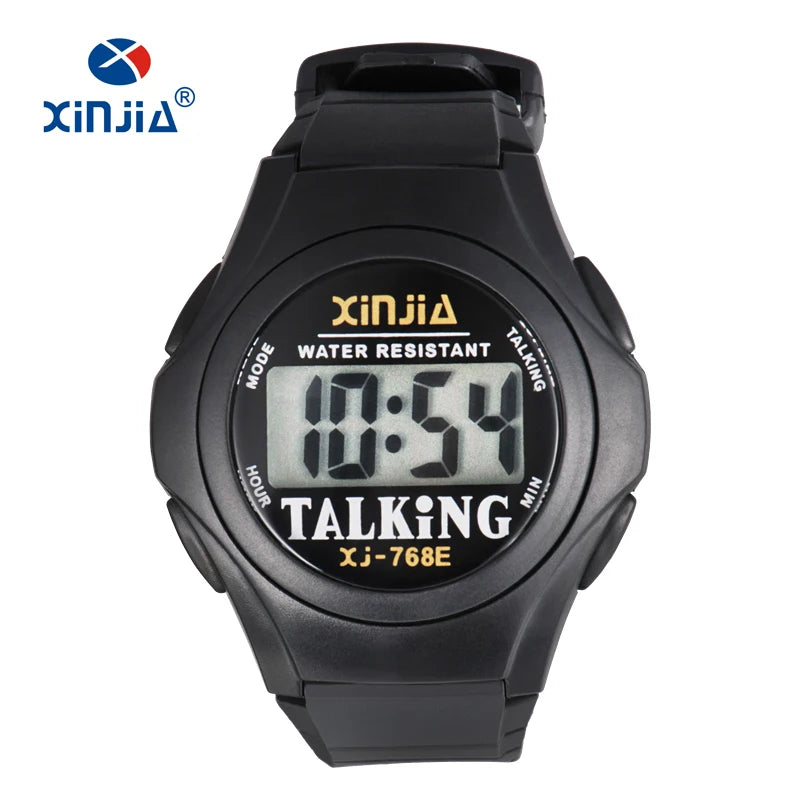 XINJIA New Talking Watch For Blind Men Women Casual Sport Digital Elderly Visially Impaired  Italian Arabic Russian Korean Time - I YAN