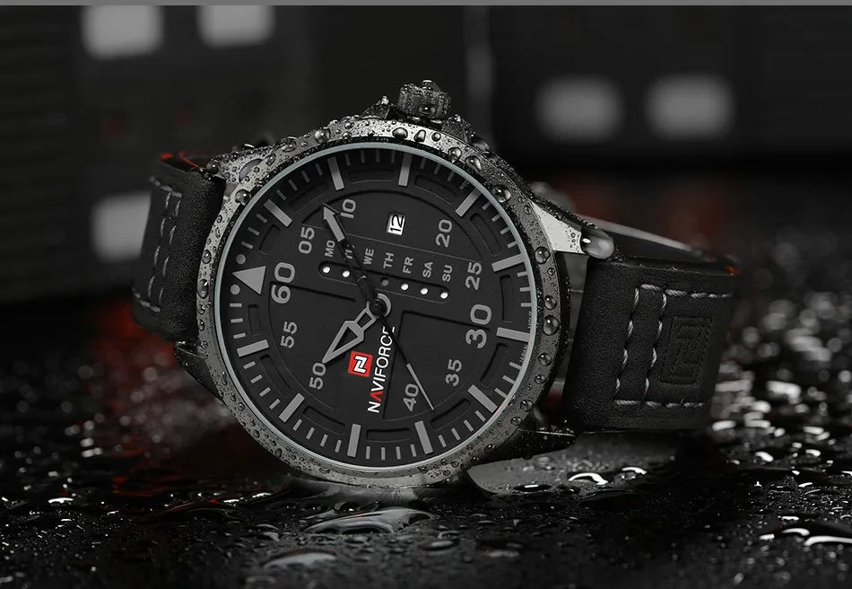 NAVIFORCE Luxury Brand Date Japan Movt Square Men Quartz Casual Watch Army Military Sports Watch Men Watches Male Leather Clock