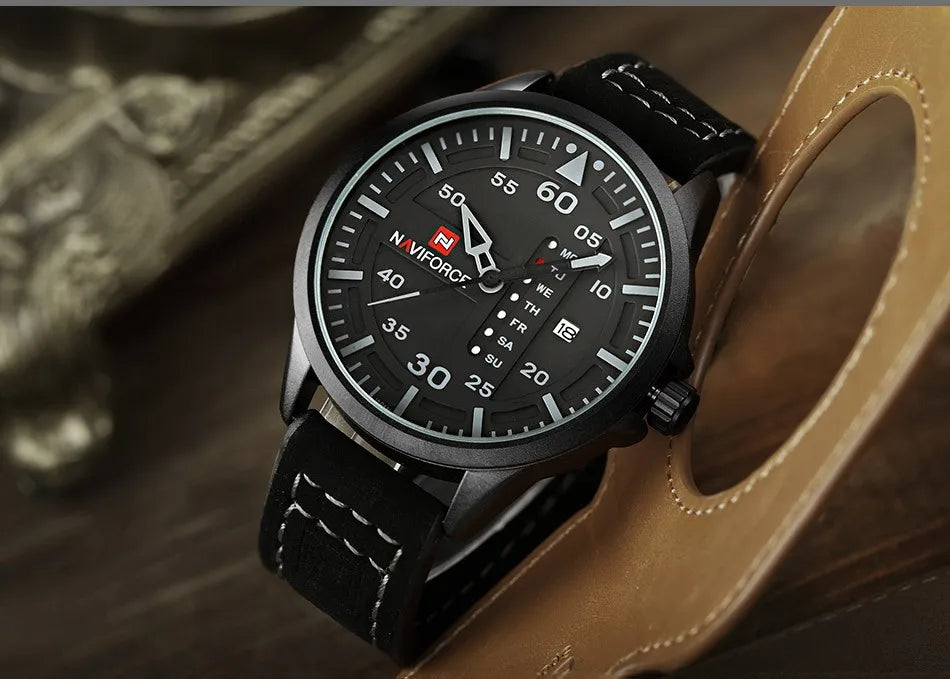 NAVIFORCE Luxury Brand Date Japan Movt Square Men Quartz Casual Watch Army Military Sports Watch Men Watches Male Leather Clock