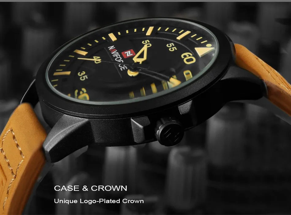 NAVIFORCE Luxury Brand Date Japan Movt Square Men Quartz Casual Watch Army Military Sports Watch Men Watches Male Leather Clock