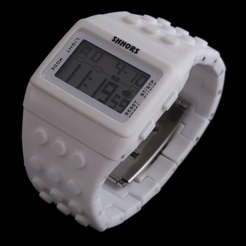Kids Digital LED Watch Constructor Building Blocks Design – Colorful Sports Wristwatch Christmas New Year Gift - I YAN