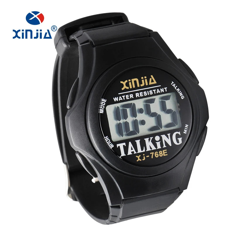 XINJIA New Talking Watch For Blind Men Women Casual Sport Digital Elderly Visially Impaired  Italian Arabic Russian Korean Time - I YAN