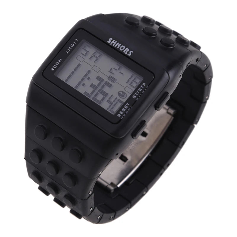 Kids Digital LED Watch Constructor Building Blocks Design – Colorful Sports Wristwatch Christmas New Year Gift - I YAN
