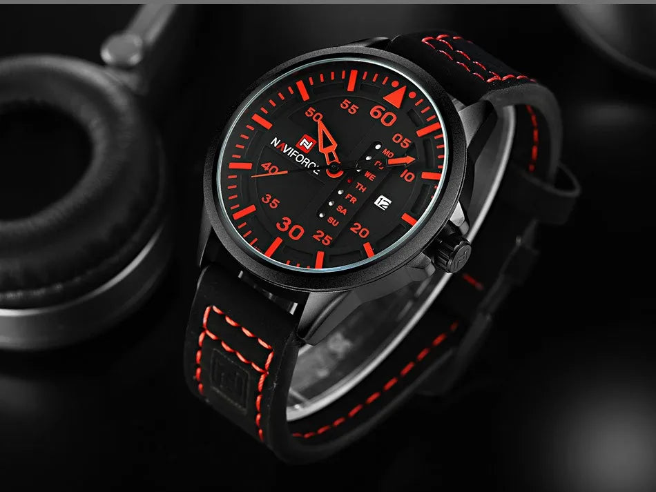 NAVIFORCE Luxury Brand Date Japan Movt Square Men Quartz Casual Watch Army Military Sports Watch Men Watches Male Leather Clock