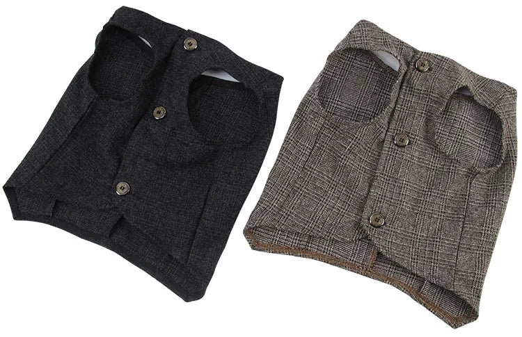 WANGUPET Sack Suit Woollen Coat and Vest Dog Clothes Wedding Party Suits For Small Dogs and Cat Pet Clothes Dog Coat Pet Costume