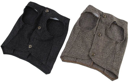 WANGUPET Sack Suit Woollen Coat and Vest Dog Clothes Wedding Party Suits For Small Dogs and Cat Pet Clothes Dog Coat Pet Costume