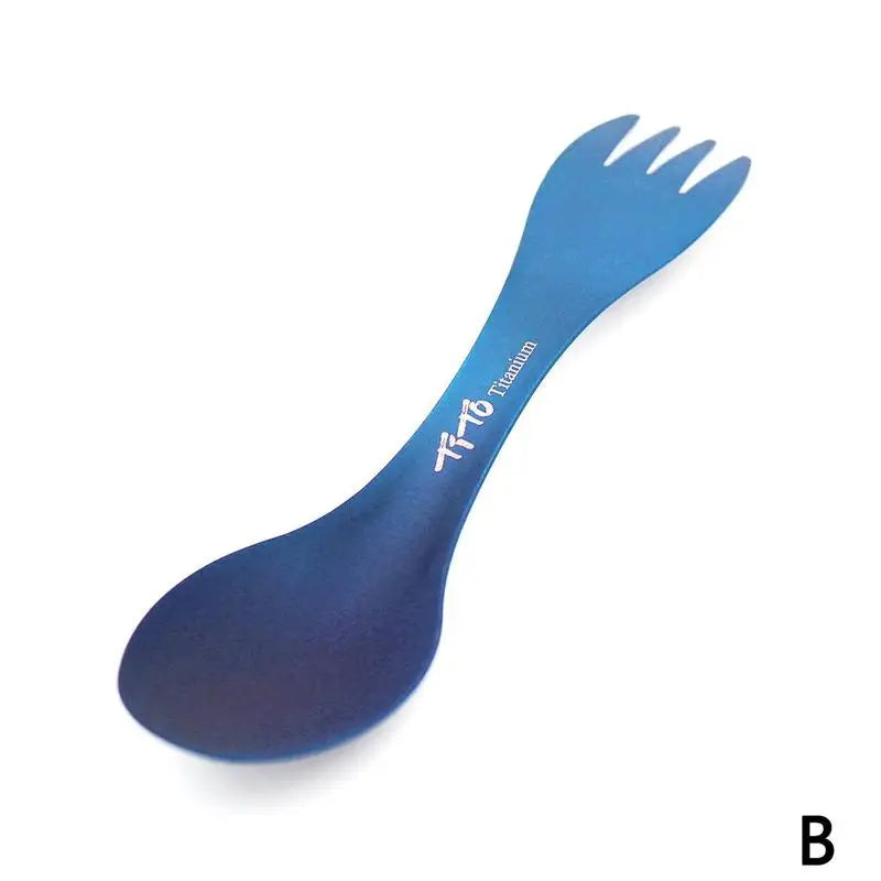 Titanium Spork Spoon Ultralight Cookware for Outdoor Camping Picnic Accessories Portable Hiking Travel 2 in 1 Tableware M5Z1