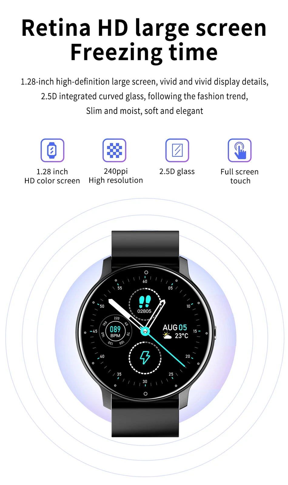 LIGE 2026 Smart watch Ladies Full touch Screen Sports Fitness watch IP67 waterproof Bluetooth For Android iOS Smart watch Female