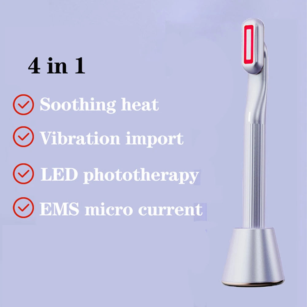 4in1 Eye Facial Massage  EMS Heating Red Light Therapy Vibration Lift Skin Rejuvenation  Eye Massager Magic Wand