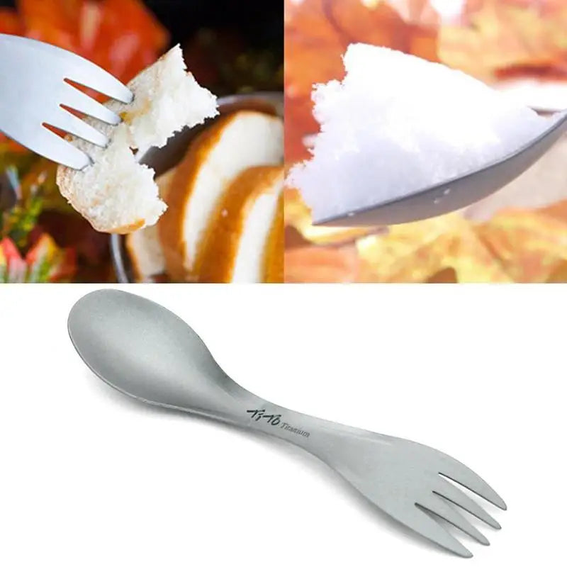 Titanium Spork Spoon Ultralight Cookware for Outdoor Camping Picnic Accessories Portable Hiking Travel 2 in 1 Tableware M5Z1
