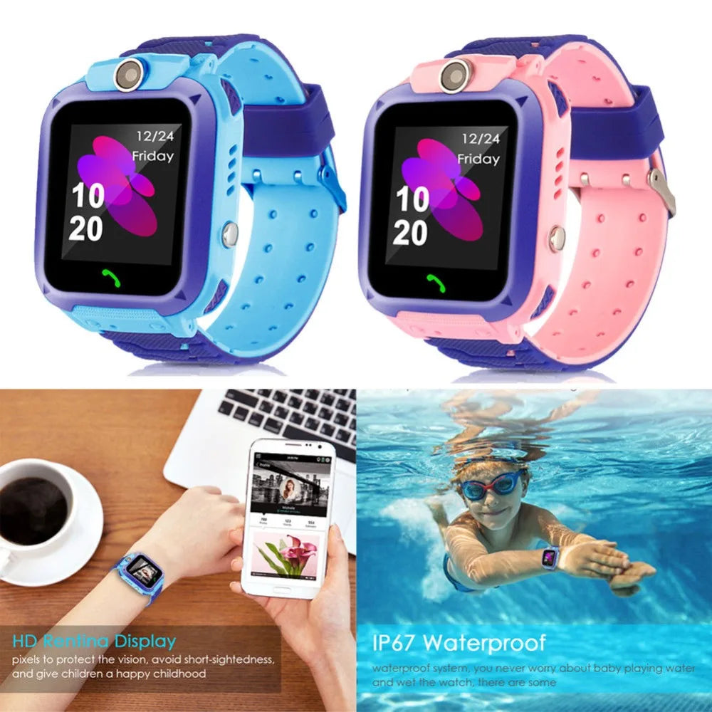 Kids Smart Watch SOS SIM Card LBS Tracker – Waterproof Phone Watch with Camera for Boys & Girls (Q19 / Z1 / A28 / Q88) - I YAN
