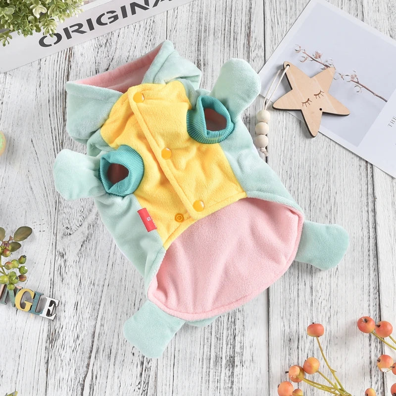 Green Happy Turtle Halloween Pet Dog Clothing For Small Puppy Cat Hood Two Legs Winter Warm Doggie Outfit Hoodie Apparel Jackets