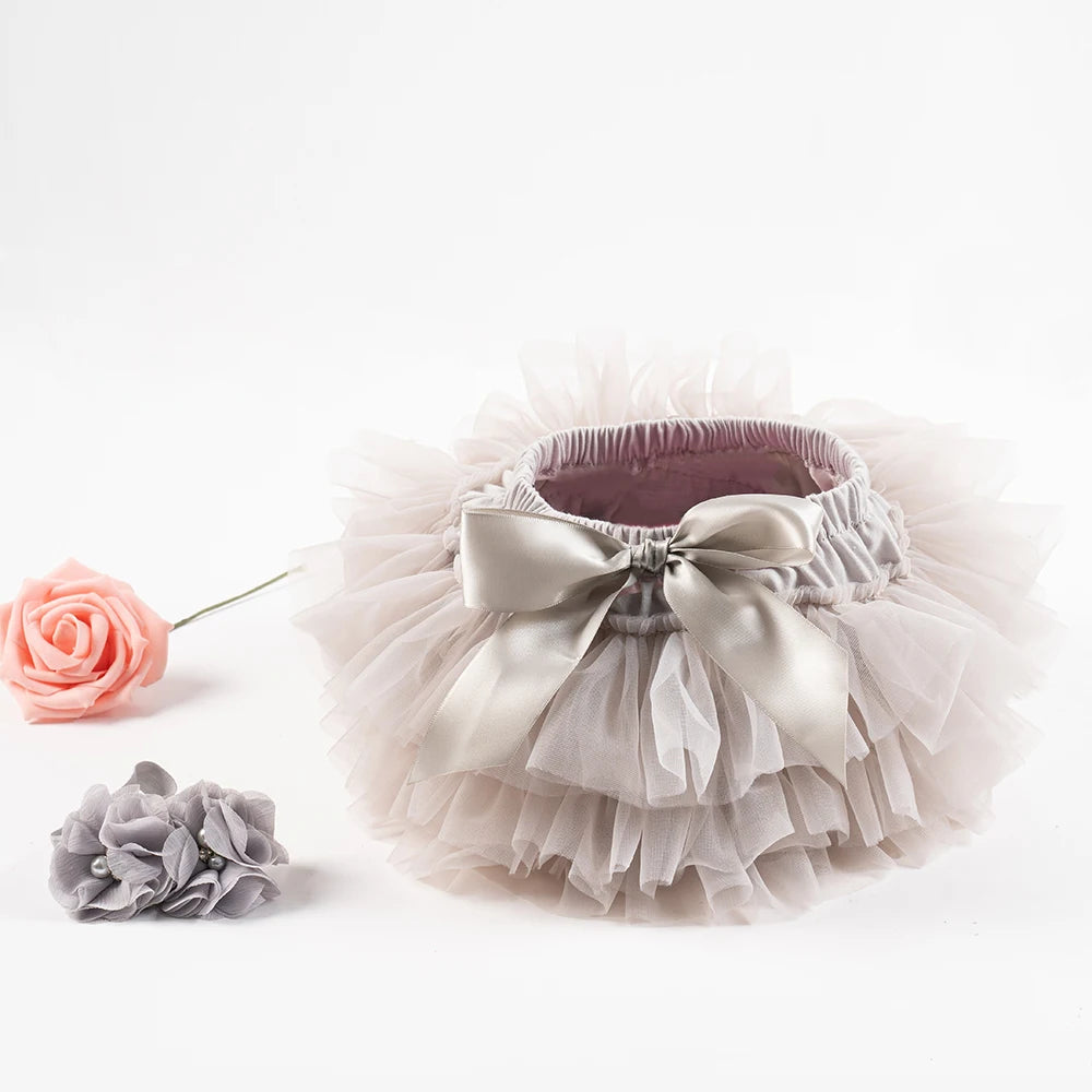 Baby Girls Tulle Tutu Bloomers Infant Newborn Diapers Cover 2pcs Short Skirts+Headband Set Girls Skirts Rainbow Baby Skirt
