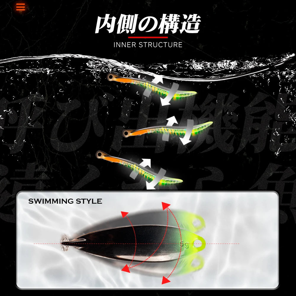 Hunthouse 2.1/3.4/4.9g Sinking Spoon Fishing Lure Trout Lure Small Metal Bait Rolling Spoons For Fishing Bass Trout Fish Tackle