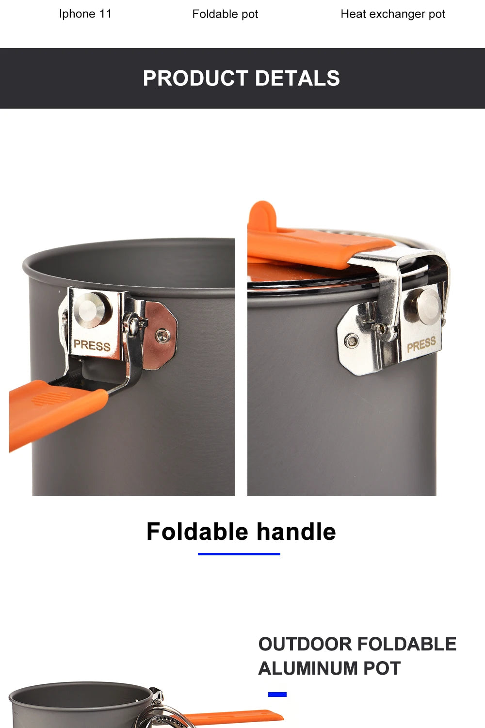 Tableware for Camping 1.6L Pot Tourist Dishes Tourism Hiking Picnic Cooking Supplies Equipment Cookware Trekking Bowler