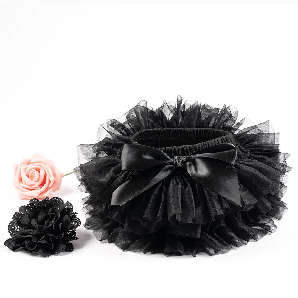 Baby Girls Tulle Tutu Bloomers Infant Newborn Diapers Cover 2pcs Short Skirts+Headband Set Girls Skirts Rainbow Baby Skirt