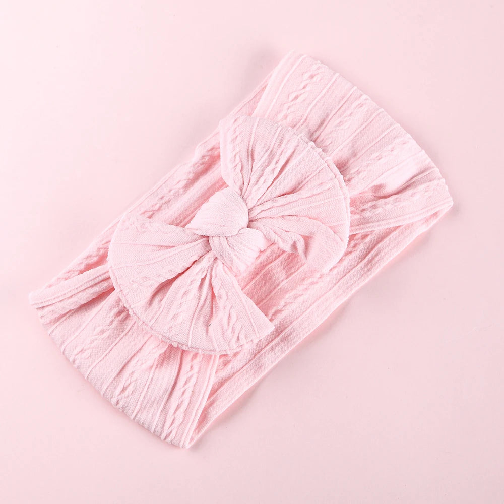 1Pcs Newborn Baby Headband For Girls Elastic Knit Children Turban Baby Bows Soft Nylon Kids Headwear Hair Accessories 32 Colors