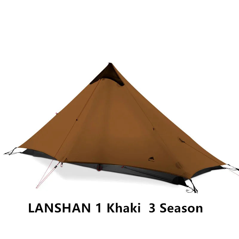 1 Person Oudoor Ultralight Camping Tent Single Man 3 Season Professional 15D Silnylon Rodless Tent
