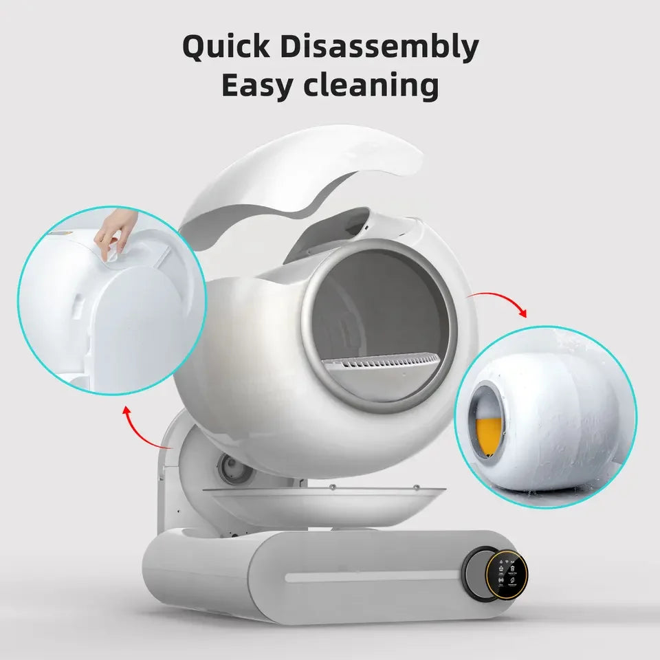 Self-Cleaning Cat Litter Box Automatic 65 Large Fully Enclosed Cat Toilet with App English Version Control Rascador Para Gato
