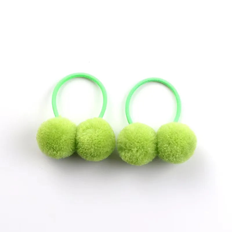 5/10pcs New Dog Double Plush Elastic Solid Hair Ball Pets Grooming Bows for Small Dogs Cat Bows Dog Hair Accessories Wholesale