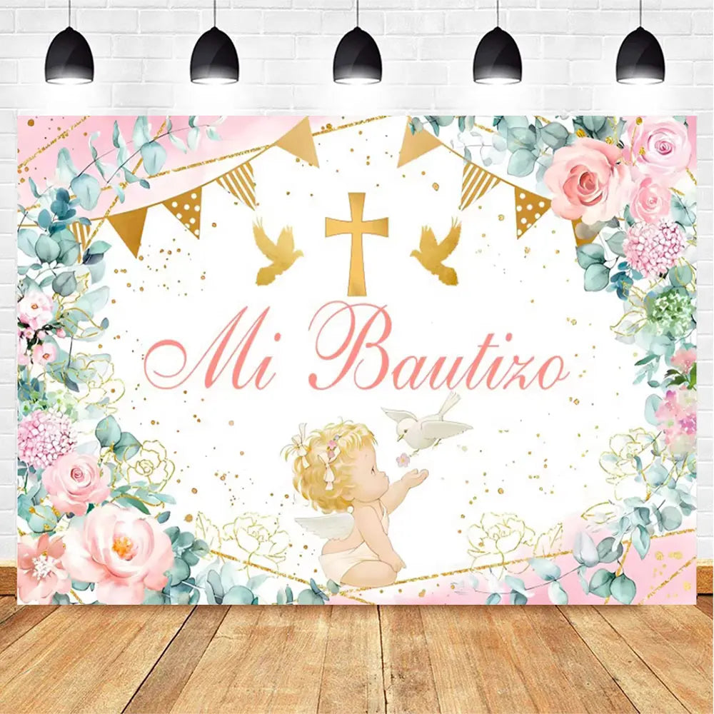 My First Communion Theme God Bless Boy Girls Party Decoration Supplie Grail God Bless Baptism Christening Baby Shower Background