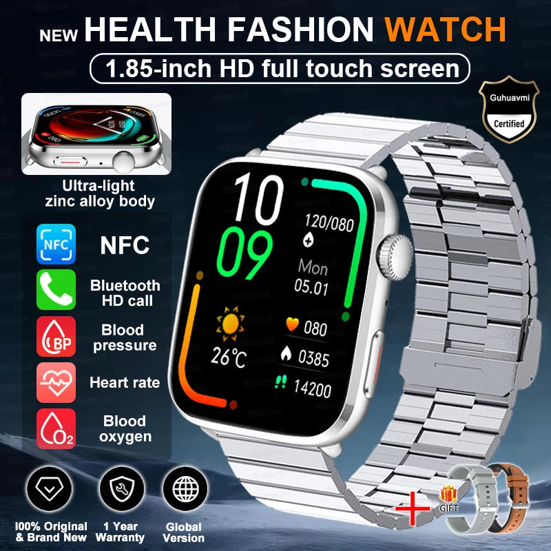New Fashion NC SmartWatch For Men 1.85'' 240*284 AMOLED Screen Bluetooth Call Health Monitor Waterproof Sport Smartwatches Women