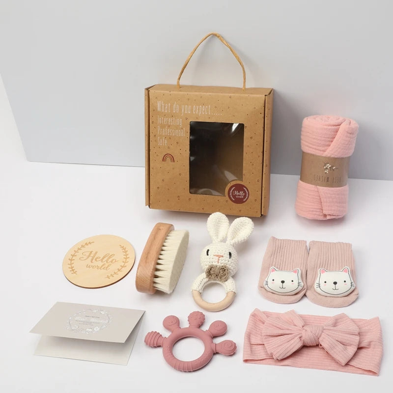 Newborn Baby Gift Box Set – 7-Piece Bath & Keepsake Collection - I YAN