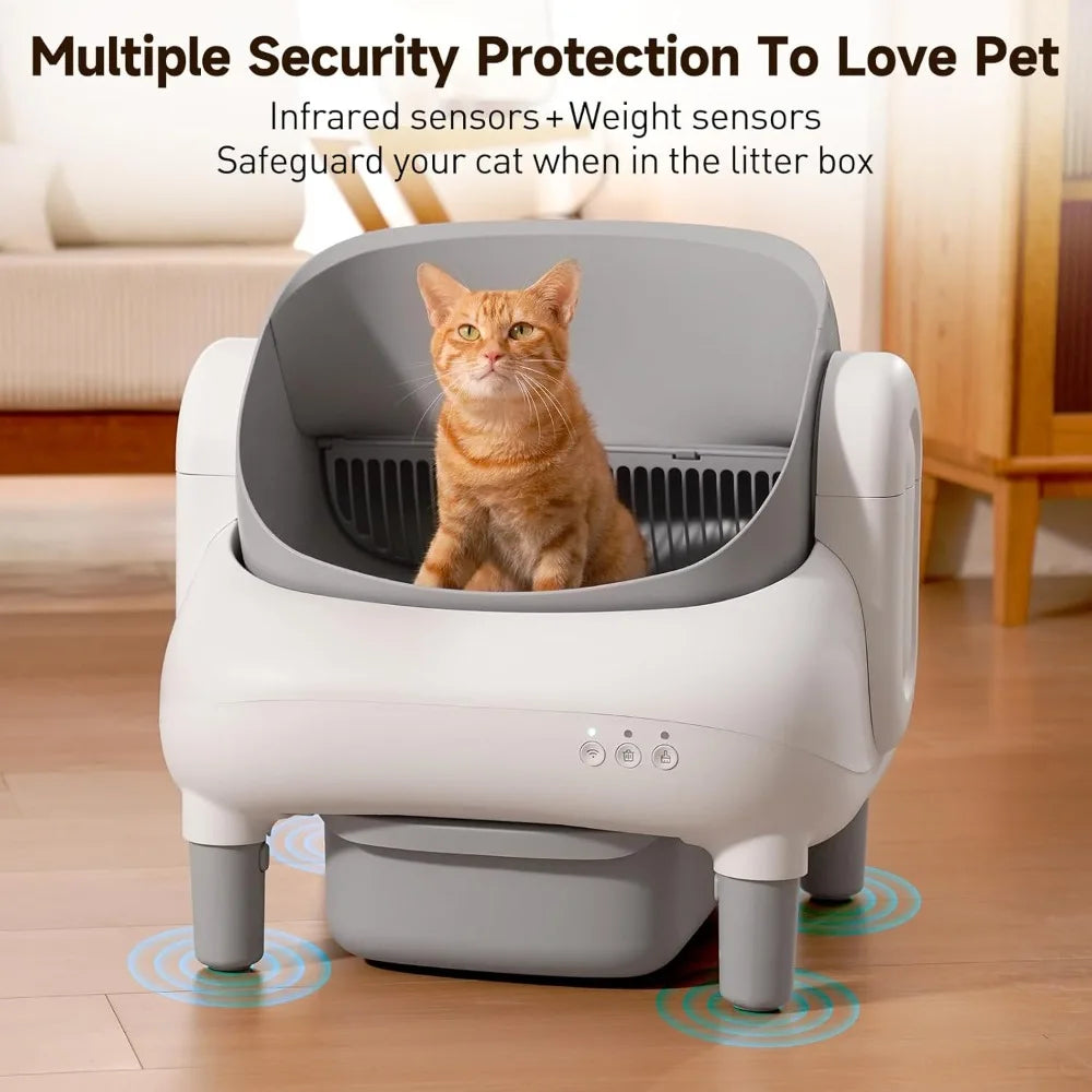 Smart Auto Self-Cleaning Litter Box – 10.5L Waste Bin, 14-Day Capacity & App Health Monitoring for Multi-Cat Homes