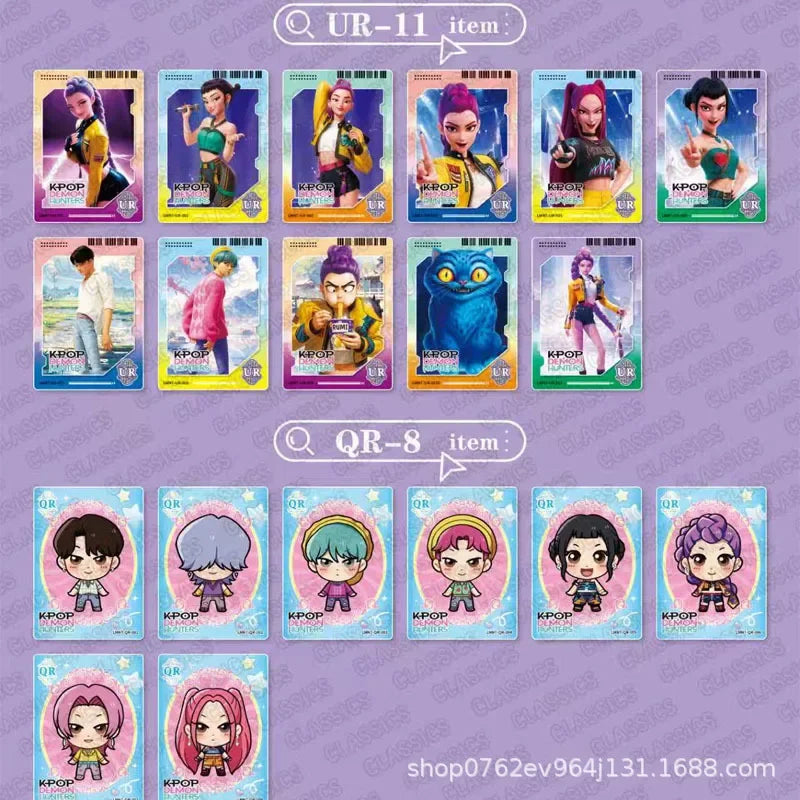 150pcs Kpop Demon Hunters Collectible Cards Warriors Fans Laser Trading Card Set Premium Flash Cards Fans Kids Gift