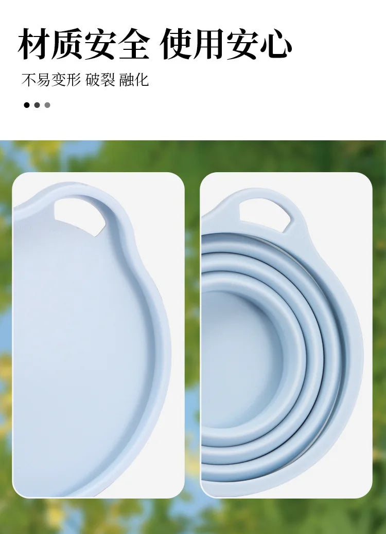 Portable Silicone Folding Cup with Hanging Hole Collapsible Outdoor Water Cup for Camping Hiking Travel