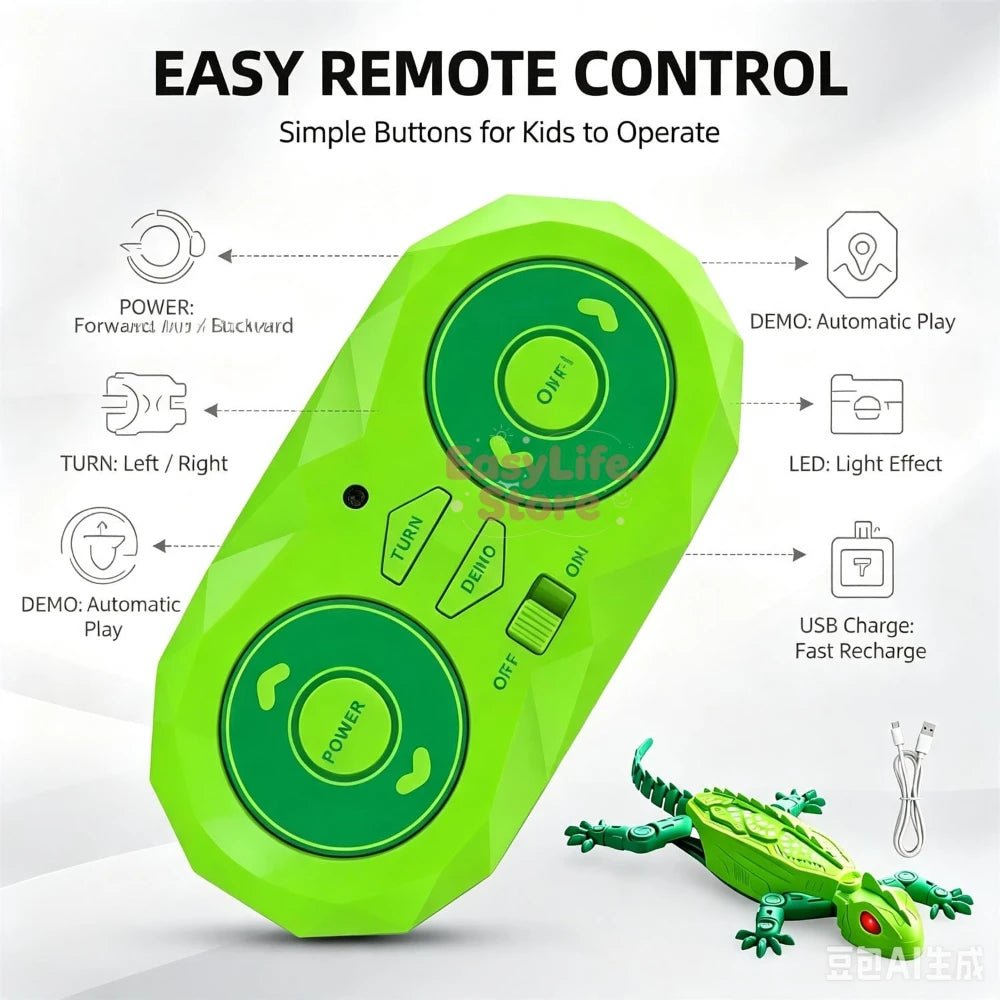 Wall-Climbing Gecko Cat Toy - Remote Control Lizard for Interactive Play