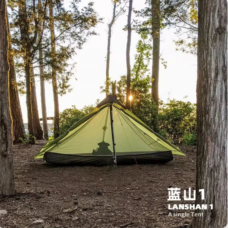 1 Person Oudoor Ultralight Camping Tent Single Man 3 Season Professional 15D Silnylon Rodless Tent