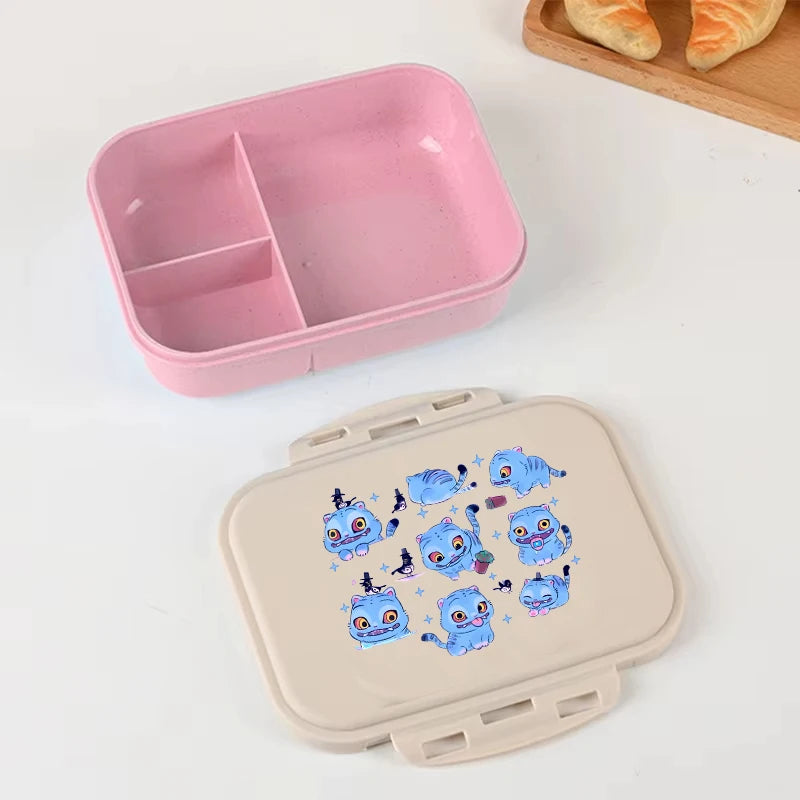 Anime Demon Hunters lunch box by I YAN, featuring vibrant Demon Hunter design, large capacity food storage container for kids' school meals.
