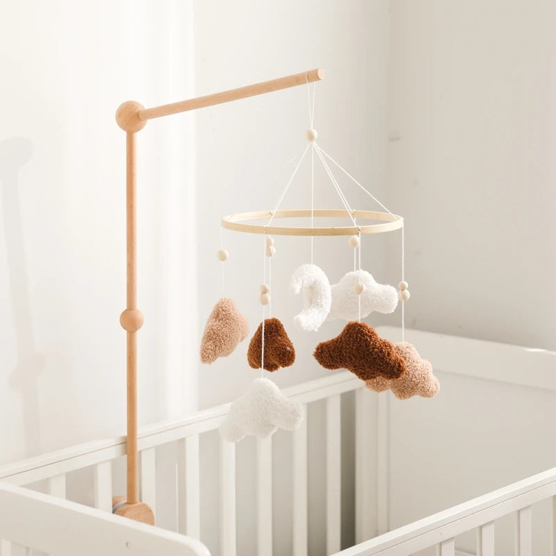 Crochet Stars Baby Crib Mobile – Wooden Bed Bell Hanging Toy for Newborns 0-12M - I YAN