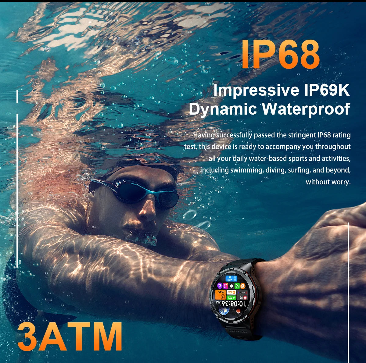 NEW Top Popular Outdoors GPS tracker Sports Smart Watch Men 500mAh NFC HD Call IP68 depth waterproof Smart Watch T-REX3 Men