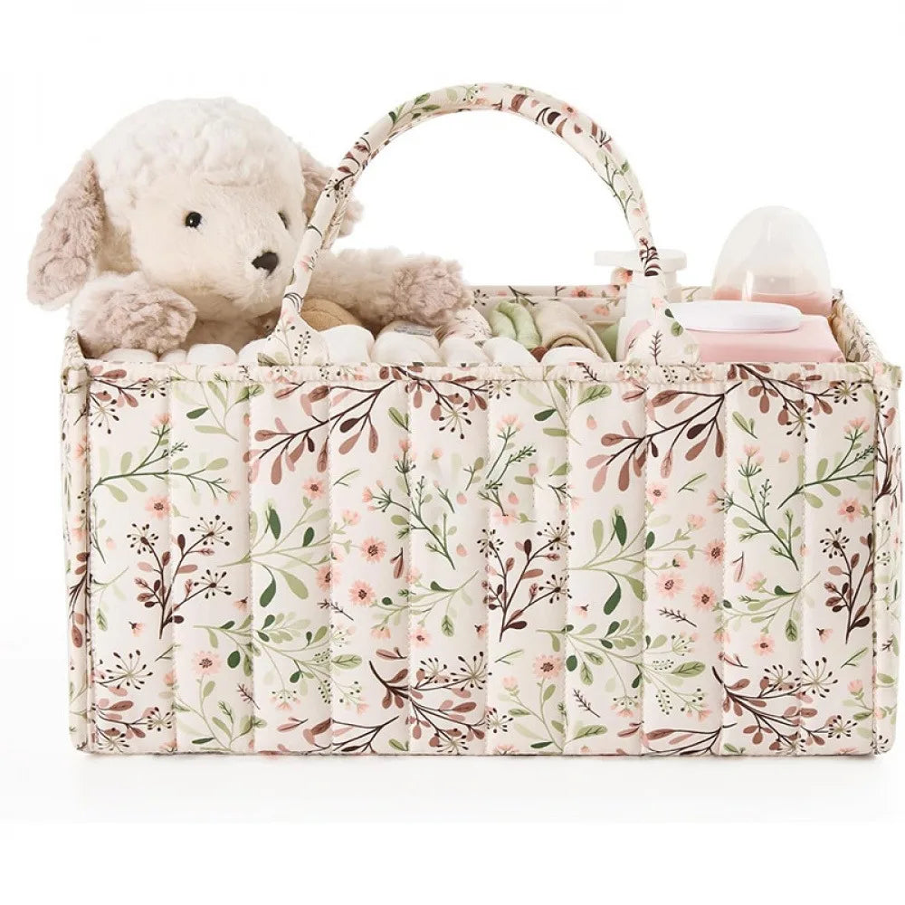 Foldable I YAN diaper bag with multiple compartments for baby essentials, stylish mommy bag for on-the-go baby care.
