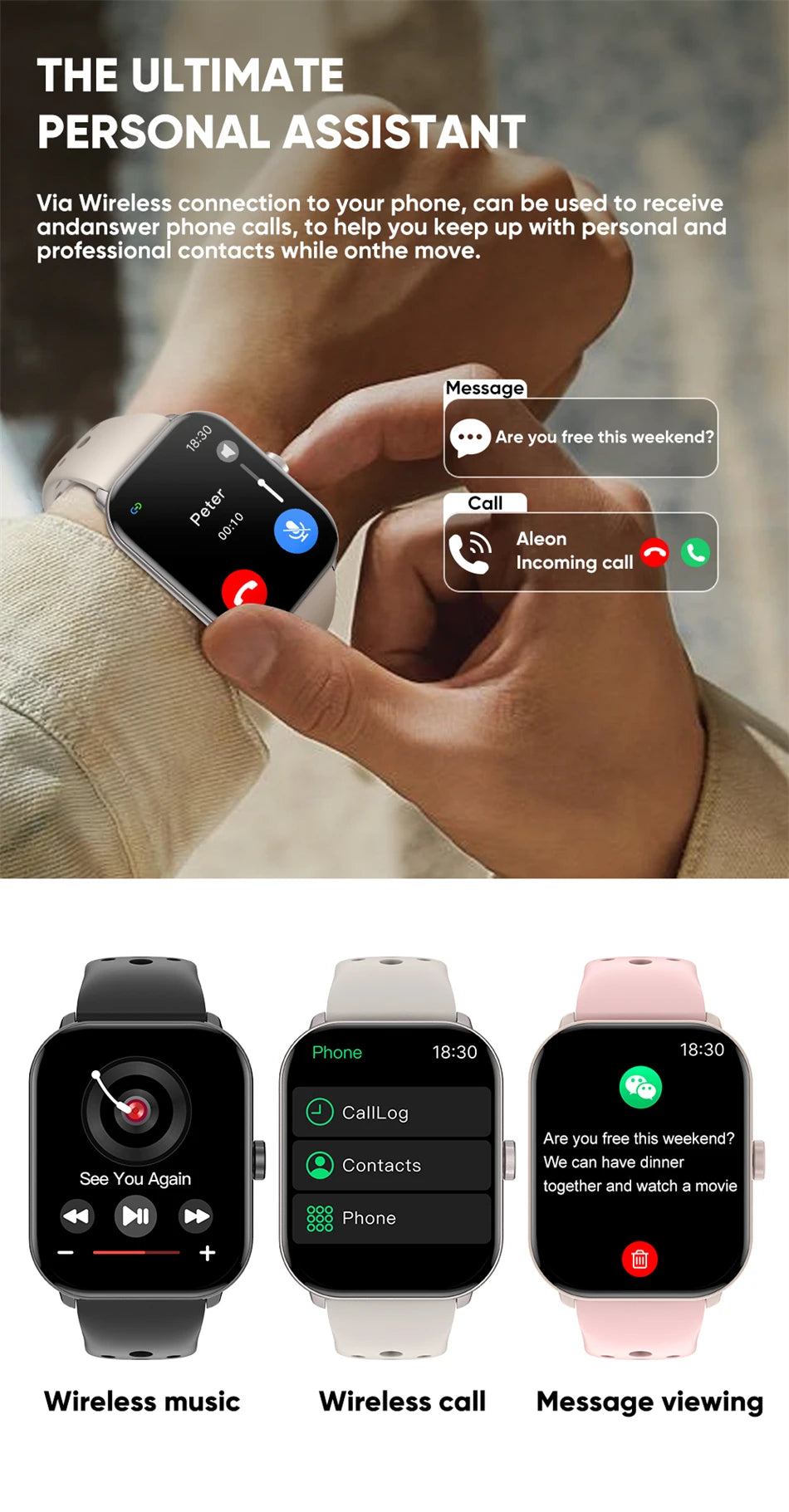 Watch 5 Global Version Men Women AMOLED Screen Always Show Time Heart Rate Bluetooth Call GPS Track Waterproof Sports Smartwatch