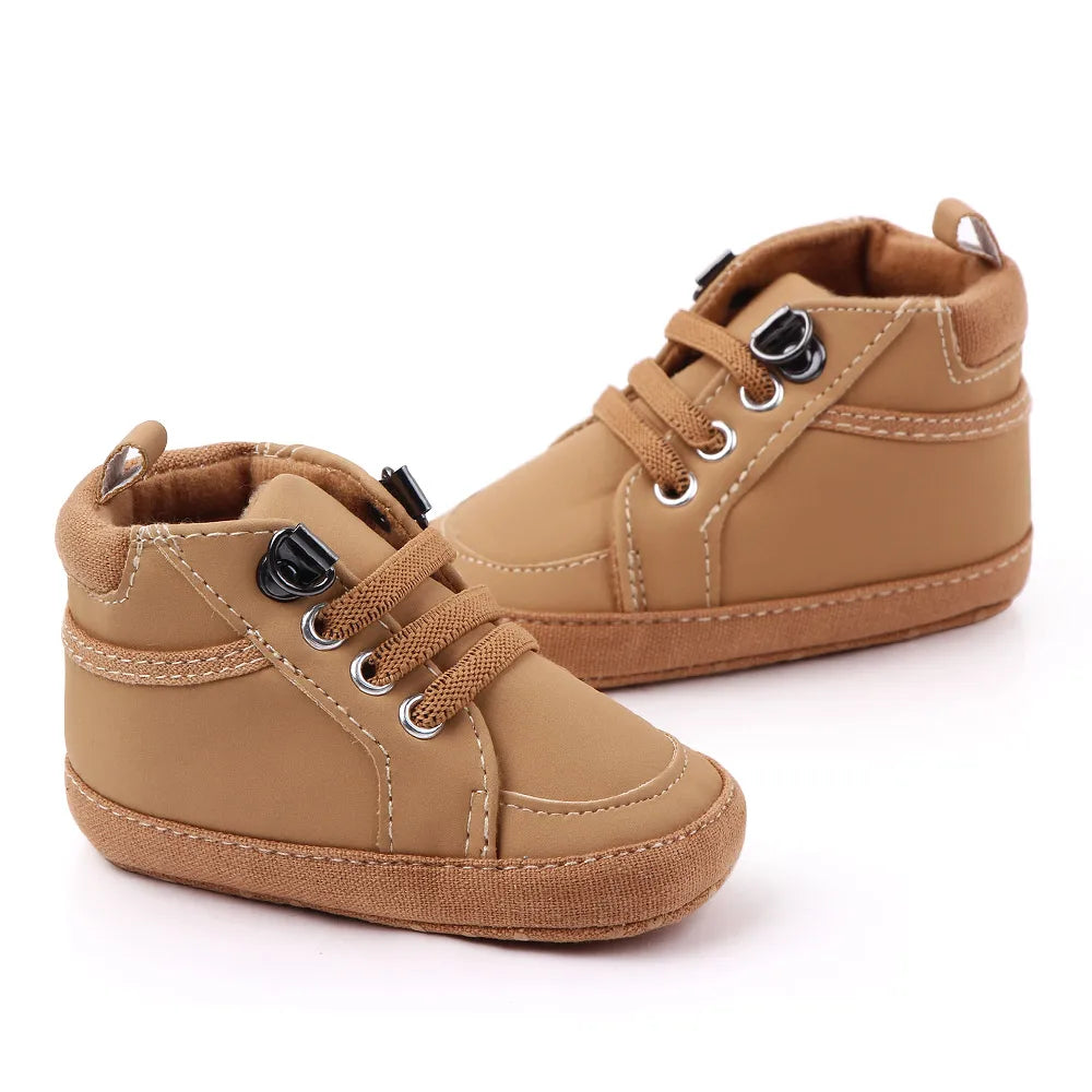 I YAN baby casual ankle-covered toddler boots for boys, prewalking shoes for 0-1 years, outdoor footwear with soft sole