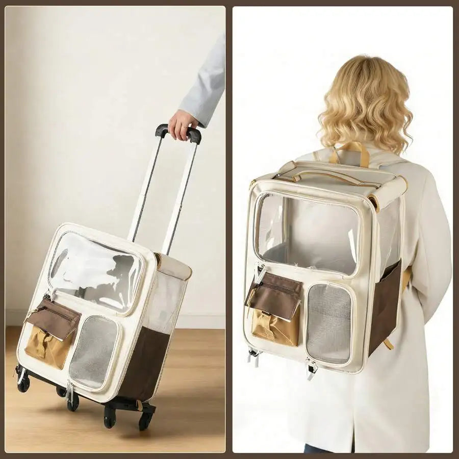 Cats Travel Bag Portable Out Pet Trolley Suitcase Universal Small Dogs Bag Cat Backpack Travel Walking And Camping