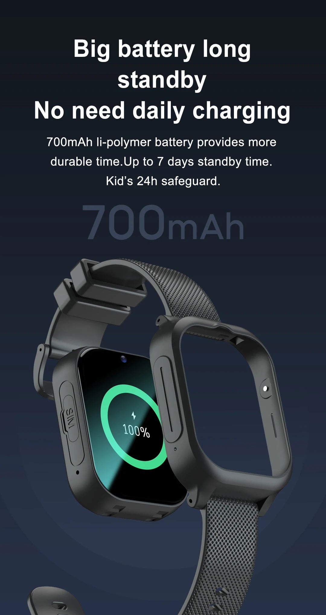 K26 Kids Watch for Children Smart Watch with 4G Sim Card GPS Positioning SOS Phone Call Footprint Tracker Big Battery Waterproof