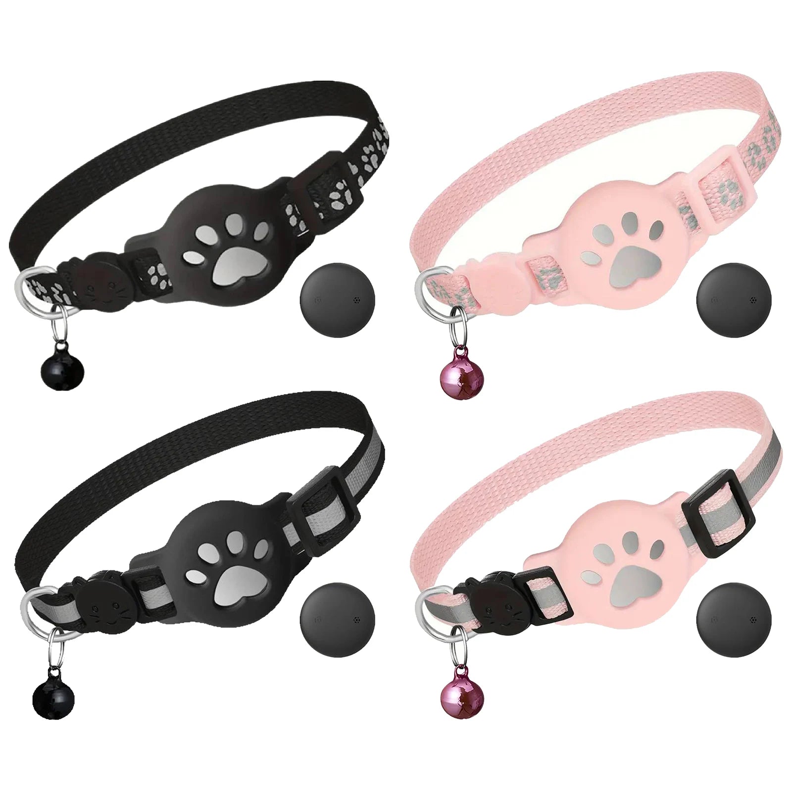 Cat Tracker Collar for iOS & Android Waterproof Electronic Pet Locator with Bell Pet Tracker for Pets Cat Anti-Lost Device