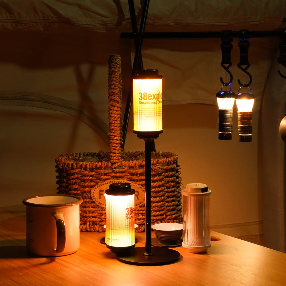 NEW USB Rechargeable Flashlight Powerful 3000mAh Mini LED Camping Lanterns Warm White Light Haning 38 Explore Camp Light Outdoor
