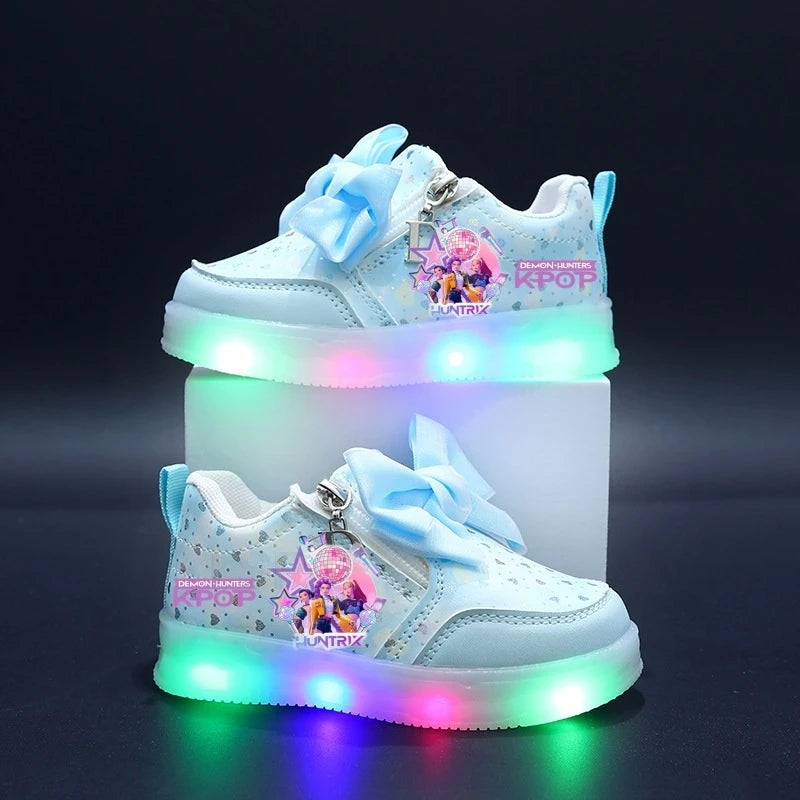 Hot Kpop Demon Hunter Children Led Shoes Boys Girls Lighted Sneakers Glowing Shoes Kid Sneakers With Luminous Sole Running Shoes