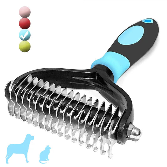 I YAN professional dog grooming comb removing pet hair from dogs and cats, with a durable pet hair remover brush.