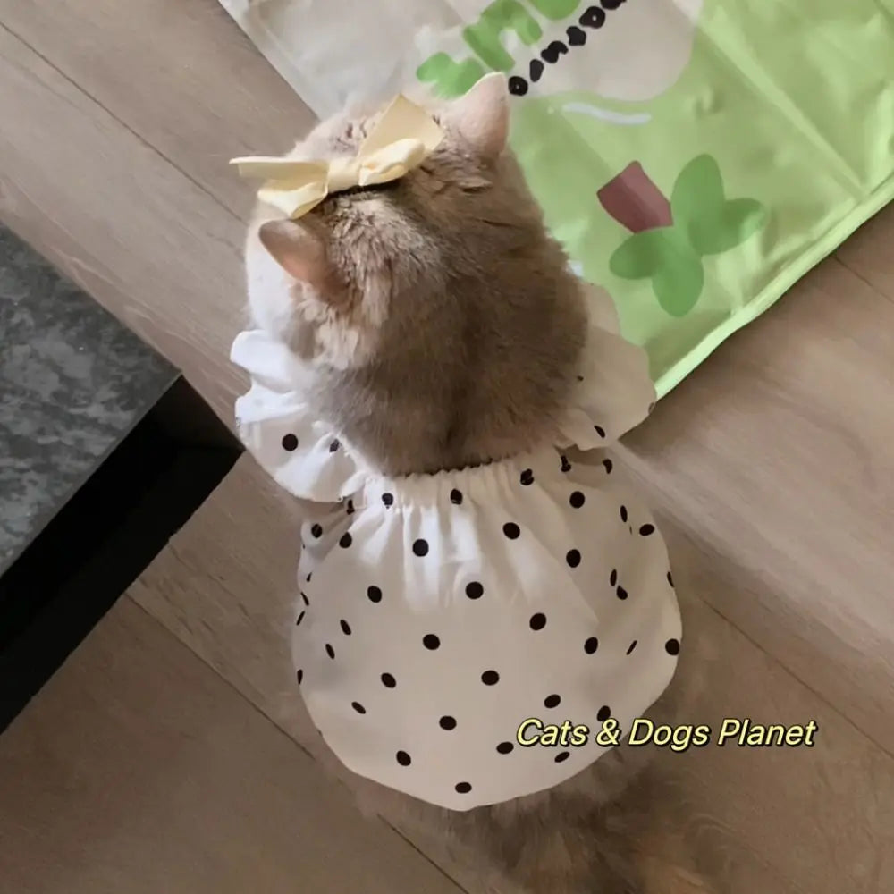 Fashion Dot Pet Dog Dress Sleeveless Summer Clothes Cat Princess Dresses Slim Style Pet Clothes Chihuahua Bichon French Bulldog