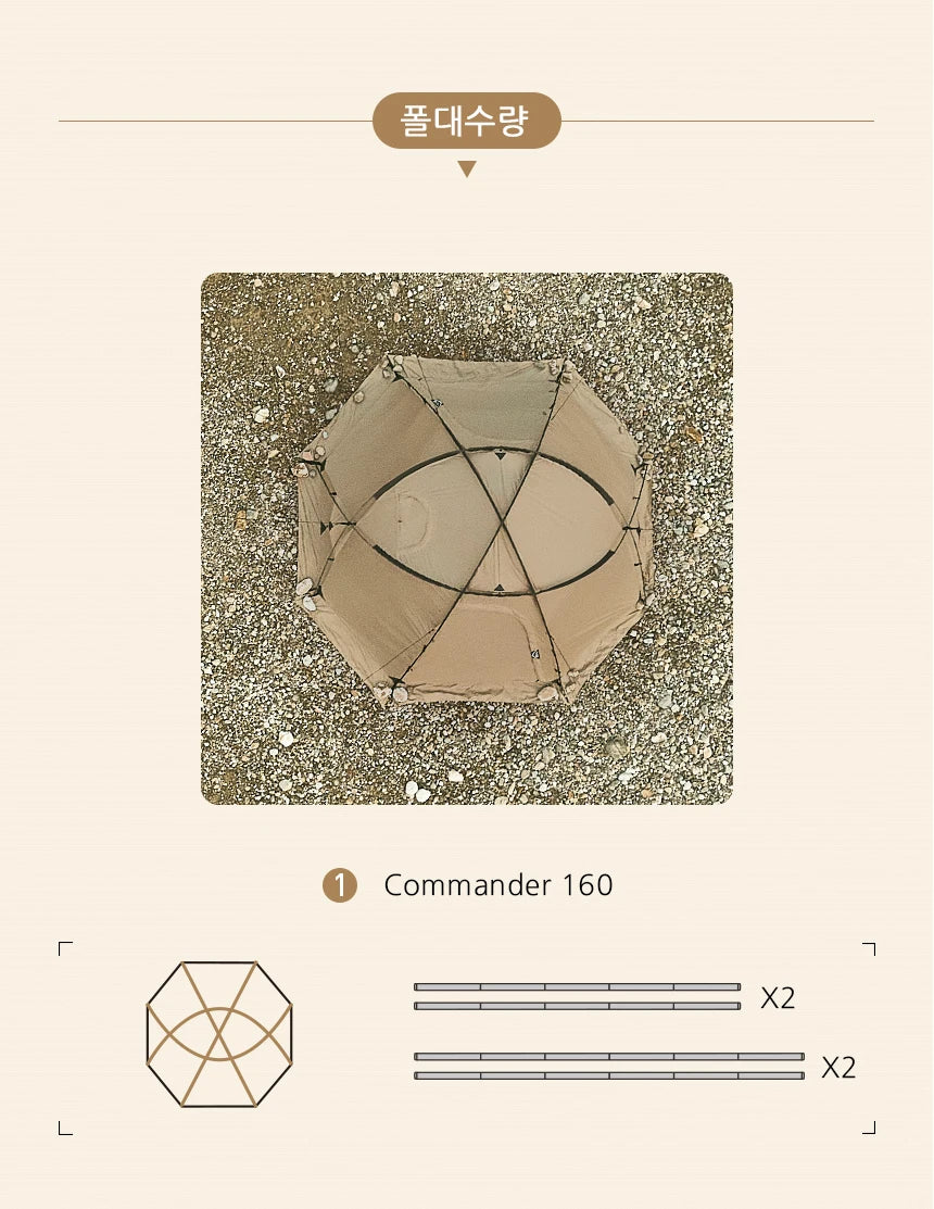 Camping Tent Commander Dome Tent Shelter Waterproof Windproof Ultra-light 70D Nylon 160/185/245CM